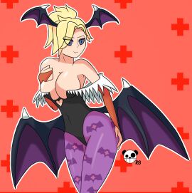 1girls ass bare_shoulders bat_wings big_ass big_breasts blizzard_entertainment blonde_hair blue_eyes breasts bridal_gloves capcom cleavage cosplay covered_navel crossover curvaceous darkstalkers demon female female_only head_wings hellishursine huge_ass huge_breasts large_ass large_breasts leotard looking_at_viewer mature_female mercy milf morrigan_aensland morrigan_aensland_(cosplay) overwatch overwatch_2 pantyhose ponytail raidersym revealing_clothes seductive seductive_look seductive_smile skimpy_clothes skin_tight solo succubus succubus_wings thick_thighs thighs wings