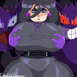 animated animated_gif animated_image animation big_breasts breasts cheelseydraw female game_freak gengar gif haunter hex_maniac hex_maniac_(z-a) nintendo nipples orgasm_face pixel_animation pixel_art pokemon pokemon_(species) pokemon_legends:_z-a pokephilia