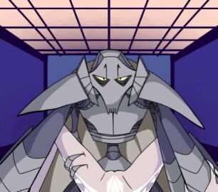 1boy 1girls 2022 4_arms animated body_markings clone_wars_(2003) cyborg english_dialogue english_text female female_pov general_grievous gif heart kaleesh male male_focus multi_arm multi_limb non-human offscreen_female paheal pov star_wars taker_pov unknown_artist white_cape yellow_sclera