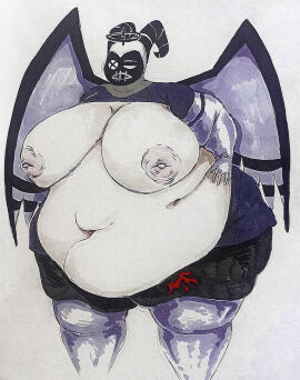 breasts exhausted fat fat_belly fat_female fat_fetish fat_rolls female hands_on_hips hazbin_hotel lute_(hazbin_hotel) massive_belly massive_boobs massive_hips massive_thighs massive_tits morbidly_obese morbidly_obese_female obese out_of_shape tagme tagme_(artist) thigh_bulge thigh_squish tight_clothing wardrobe_malfunction