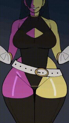 animated big_breasts breasts female fobi moving_breasts no_sound oc original original_character smile smiling thick_thighs thighs