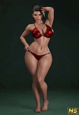 1girls 3d ass azucena_milagros_ortiz_castillo big_ass big_breasts bikini breasts dark-skinned_female dark_skin female female_only hagiwara_studio latina namco peruvian_female tekken tekken_8 thick_thighs wet wide_hips