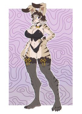 alyia_(dividebyzero) big_breasts breasts cleavage female furry huge_breasts sozokuu tagme thick_thighs wide_hips