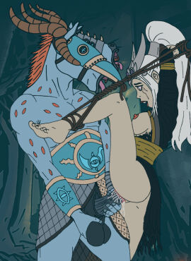 1boy 1girls armor bad_end beastman beastman_(warhammer) bondage breeding_slave broken_rape_victim chaos_(warhammer) cock crying cum cum_inside defeated female horns interspecies male miao_ying monster monster_boy monster_on_female penetration penis ponytail slave stalkingcreeper straight tagme torn_clothes tzaangor tzeentch warhammer_(franchise) warhammer_fantasy white_hair zoophilia