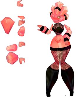 big_breasts breasts female jeeode luna_idk my_singing_monsters pink_eyes pussy