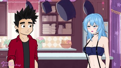 big_breasts blue_(justketchup) blue_eyes blue_hair blush cum german justketchup tagme tentacle tentacle_rape tentacle_sex video