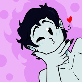 1boy 2024 adventure_time black_eyes black_nails cartoon_network digital_art digital_drawing_(artwork) digital_media_(artwork) eyes_closed fionna_and_cake gay gay_male goth goth_boy gothic hbo_max heart hearts_around_head iwbaal kissy_face male male_focus male_only marshall_lee rule_63 sassy solo solo_focus solo_male vampire warner_brothers