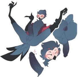 ass bigcozyorca bird femboy furry gay helluva_boss male spreading stolas_(helluva_boss)