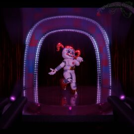 1girls 3d accurate_model animatronic baby_(fnafsl) big_breasts breasts casual_nudity circus_baby circus_baby_(fnaf) circus_baby_(original) female five_nights_at_freddy's five_nights_at_freddy's:_sister_location footwear full_color green_eyes microphone naked naked_female nipples no_penetration nude nude_female robot robot_girl robot_humanoid solo solo_female stage watch_thethorns white_body white_skin