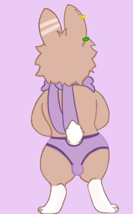 @limxxaaa anthro backsack balls ballsack bulge clothed clothing crossdressing fabulous_beasts genitals hi_res lagomorph leporid limxxaa male mammal panties rabbit rear_view solo tuye_(youshouyan) underwear