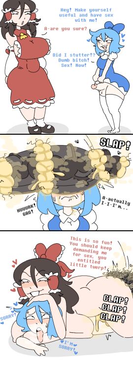 2futas ahe_gao ahegao anal anal_sex apologizing ass balls big_balls big_breasts big_dom_small_sub big_penis blue_hair brat bratty bratty_correction breasts cant_see_the_haters cirno clothed cock_on_face cock_shock comic comic_strip correction cum cum_in_ass cum_inside dark_penis darkened_genitalia darkened_penis dominant domination dress dress_lift dubious_consent excessive_cum flies flies_for_smell futa_on_futa futa_only futadom futanari grease hairy_balls headlock height_difference huge_cock instant_loss instant_loss_2koma instant_regret insult intersex large_penis lifting_skirt long_socks lying_on_person milkbuni multiple_images musk musk_clouds musky_balls musky_cock nasty nude on_floor overflowing_cum panels penis penis_awe penis_bigger_than_body penis_bigger_than_head penis_size_difference penis_slap penis_slapping_face pubic_hair reimu_hakurei restrained rolling_eyes secretly_loves_it sex short_hair shortstack size_difference small_penis small_sub_big_dom smegma smegmafied_cum smell smelly smelly_balls smelly_cock smelly_cum smile smiling stench stray_pubic_hair text tongue tongue_out touhou uncensored veiny_penis yellow_cum
