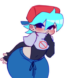 1boy arm_warmers backwards_baseball_cap backwards_cap backwards_hat big_thighs black_eyes black_leotard black_pupils blue_hair blue_pants blush blushing blushing_male boy boyfriend_(friday_night_funkin) brookenwingz child_bearing_hips crop_top eyelashes femboy feminine_male fingerless_armwarmers fingerless_gloves fingers fnf friday_night_funkin girly goddess_wingz hisangelicvoice human leotard leotard_under_clothes light-skinned_male light_skin male mouth_covered newgrounds nnenyov pants runningawayaya solo source_deleted sweatpants thick_eyelashes thick_thighs white_background wide_hips