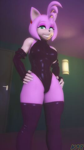 3d amy_rose amy_rose_(warfaremchine) breasts door eyeshadow female furry furry_female furry_only gloves grin hands_on_hips kevhon leotard light looking_at_viewer sega solo solo_female sonic_(series) sonic_the_hedgehog_(series) source_filmmaker stockings suggestive warfare_machine warfaremachine
