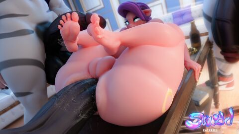 16:9 1girls 3boys 3d absurd_res anal anal_sex anthro anthro_on_anthro ass ass_bigger_than_head balls barefoot bent_over black_and_white_fur blue_eyes blush bodily_fluids bottomless curvaceous curvy cutie_mark earth_pony endured_face equine erection eyebrows eyelashes feet feet_up female friendship_is_magic fur furry genitals group hasbro hi_res indoors jewelry looking_pleasured male male/female male_penetrating_female mature_female milf motion_lines my_little_pony partial_male penetration penis pink_body pink_fur pleasure_face purple_hair snuddy spoiled_milk-rich spoiled_rich_(mlp) sweat sweatdrop tagme thick_thighs veiny_penis voluptuous wide_hips zebra zebradom