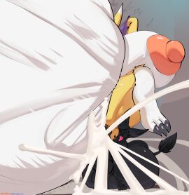 cumflation dinwar hobkin hyper hyper_ass hyper_balls hyper_breasts hyper_penis platinumeggs renamon small_but_hung stomach_bulge