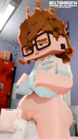 1girls 3d ass beltomnsfw blender blue_eyes blush breasts brown_hair clothed clothed_female clothed_sex detailed_background elli_(beltomnsfw) female glasses horny horny_female microsoft mine-imator minecraft minecraft_xxx partially_clothed partially_nude saliva saliva_drip saliva_string saliva_trail small_breasts solo solo_female squirting straight thighs