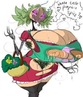 1girls 2d 2d_(artwork) 2d_artwork armpit armpit_hair armpits basket big_breasts breasts clothed clothed_female clothes clothing drool drooling female female_focus female_only hair hairy_pussy happy_trail humanoid lactating lactation nipples open_mouth plant plant_girl plant_humanoid pumpkin pumpkin_girl pumpkin_head pussy sharp_claws short_hair solo solo_female solo_focus sweat sweatdrop sweating sweaty talking talking_to_viewer text text_bubble thick thick_thighs thigh_highs thighhighs thighs thunder_thighs thunderthighs yobaba