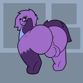 animated anthro ass backsack balls ballsack big_ass big_butt bouncing_balls canid canine canis domestic_dog fluffy fluffy_balls fluffy_tail genitals grape_ad hi_res josh_(grape_ad) male male_only mammal solo tail twerking