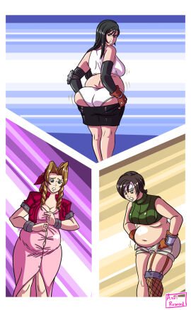 aerith_gainsborough ass axel-rosered bbw belly_overhang big_belly big_butt big_female blush butt chubby chubby_female embarrassed fat fat_ass fat_female fat_fetish fat_woman fatty female final_fantasy final_fantasy_vii giantess large_female mini_giantess obese obese_female overweight overweight_female pig plump pork_chop struggling_to_fit thick_thighs tifa_lockhart tubby weight_gain yuffie_kisaragi