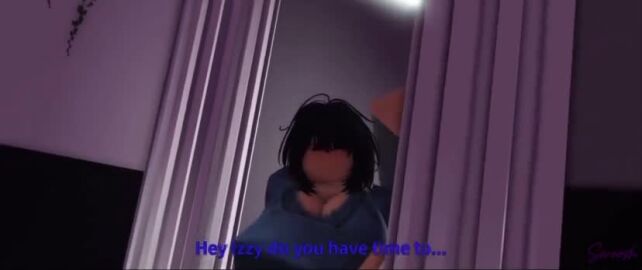 2girls ass ass_focus blush breasts female_only over_the_knee_spanking roblox spanking striped_body tagme video