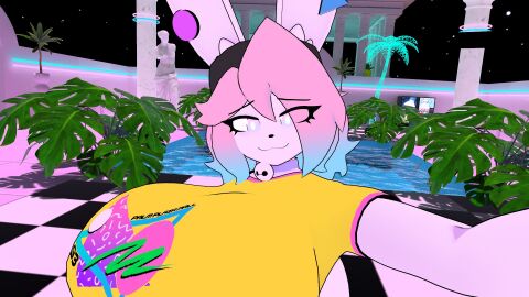 big_breasts breasts busty_male femboy furry huge_breasts male male_with_breasts peanut_butter_(theycallhimcake) theycallhimcake vaporwave