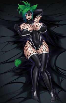 black_gloves black_legwear black_leotard corruption female ferelia_ctesias final_fantasy final_fantasy_xiv legwear leotard living_clothes marvel marvel_comics miqo'te rikatsuky spider-man_(series) symbiote tentacle thick_thighs venom_(marvel)
