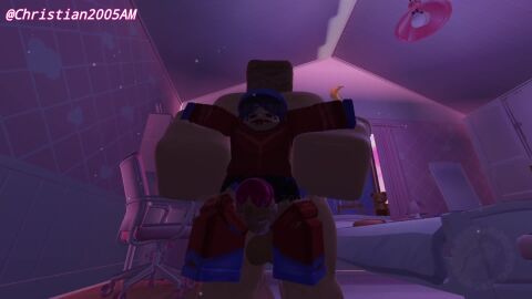1boy 1girls animated bedroom big_penis cappie_(miside) christian2005am down_angle down_view miside mita_(miside) muscular muscular_male roblox robloxian room tagme thick thigh_sex thighs video