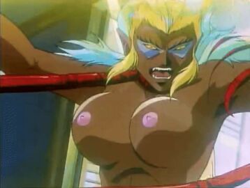 1990s_(style) 1996 2d animated arm_hair blue_blood bouncing_breasts breast_focus breasts collarbone colored_blood dark-skinned_female dark_skin female gif hairy_shoulders huge_breasts injuu_gakuen_la_blue_girl interior la_blue_girl large_breasts monster monster_girl muscular muscular_female nipples nude perky_breasts retro_artstyle sharp_teeth tagme teeth tentacle upper_body whip whipping yaku