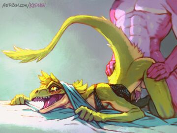 2024 2d_animation anal anal_sex animated anthro anthro_on_anthro anthro_penetrated anthro_penetrating anthro_penetrating_anthro ass ass_up biped blush bottomless bottomless_male clothed clothing countershade_torso countershading deinonychus dinosaur dromaeosaurid duo erection faceless_anthro faceless_character faceless_male fangs from_behind_position genitals green_body humanoid_genitalia humanoid_penis klongi loop male male/male male_penetrated male_penetrating male_penetrating_male muscular muscular_anthro muscular_male penetration penis pink_body prehistoric_species raised_tail reptile scalie sex shaded sharp_teeth short_playtime tail tan_body teeth theropod white_body