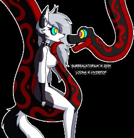 absurd_res animated anthro canid canid_demon canine canis crimson_the_snake demon duo female hellhound helluva_boss hi_res hypnosis kaa_(jungle_book) kaa_and_loona looking_at_another loona_(helluva_boss) male mammal mind_control mythological_canine mythological_creature mythology nipples nude nude_anthro python reptile scalie snake surrealatorium wolf