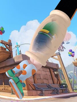 3d animated ass ass_focus bouncing_ass butt_focus cell_(dragon_ball) cell_vore crossover dragon_ball dragon_ball_z female mei_(overwatch) overwatch squirming swallowed_whole tail_vore vore yugerov