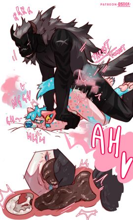 0s_d0k absurd_res animal_genitalia animal_penis anthro anthro_on_anthro anthro_penetrated anthro_penetrating anthro_penetrating_anthro anus ass ass_up balls bedroom_eyes black_body black_fur blue_body blue_fur blue_hair bodily_fluids canid canine canine_genitalia canine_penis cum cum_in_pussy cum_in_uterus cum_inside cumshot cuntboy cuntboy/male cuntboy_penetrated doggy_style duo ejaculation erection eye_scar facial_scar fangs from_behind_position fur genital_fluids genitals grey_body grey_fur grey_hair hair half-closed_eyes heart_symbol hi_res hyena intersex intersex/male intersex_penetrated knot knotting male male_penetrating male_penetrating_cuntboy male_penetrating_intersex mammal mythological_canine mythological_creature mythology narrowed_eyes nude orgasm paramour_(0s_d0k) pawpads paws penetration penile penile_penetration penis penis_in_pussy pink_body pink_fur pink_pawpads pinned pussy scar scars_all_over seductive sex smile smirk smug smug_face smug_grin sound_effects speech_bubble spotted_hyena teeth top-down_bottom-up vaginal_penetration were werecanid werecanine werewolf