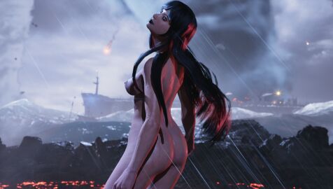 1girls 3d breasts female goth makeup nude posing pussy reina_mishima tekken tekken_8