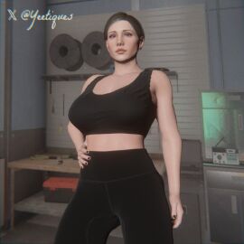 3d ass big_ass big_breasts big_butt black_fingernails black_legwear breasts crop_top female fit fit_female large_ass large_breasts leggings looking_at_viewer milf rainbow_six_siege sports_bra tagme yeetiques zofia_(rainbow_six)