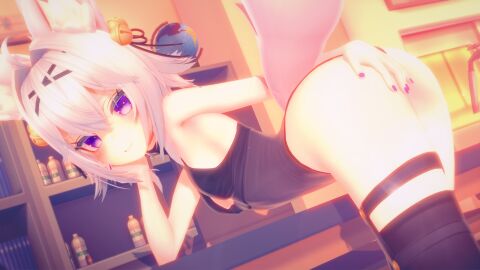 3d ass ass_focus ass_grab breasts female filian filian_(vtuber) indie_virtual_youtuber small_breasts teasing virtual_youtuber vtuber