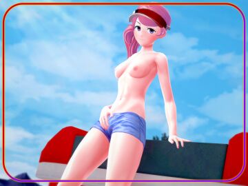 1girls 3d accurate_art_style breasts dume female female_only fit fit_female nintendo nipples nude nude_female nurse nurse_joy nurse_joy_(paldea) pokemon pokemon_sv small_breasts topless