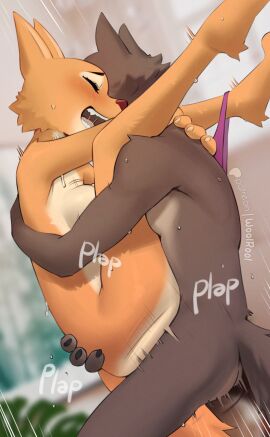 1boy 1girls 2025 anthro anthro_on_anthro anthro_penetrated anthro_penetrating anthro_penetrating_anthro artist_name blush bodily_fluids breasts brown_body brown_fur canid canine canis chugging diane_foxington digital_drawing_(artwork) digital_media_(artwork) dreamworks duo female female_penetrated fox fur happy happy_sex hi_res looking_at_viewer male male/female male_penetrating male_penetrating_female mammal mr._wolf_(the_bad_guys) nude orange_body orange_fur patreon penetration sex signature stand_and_carry_position standing standing_sex text the_bad_guys true_fox wolf woolrool