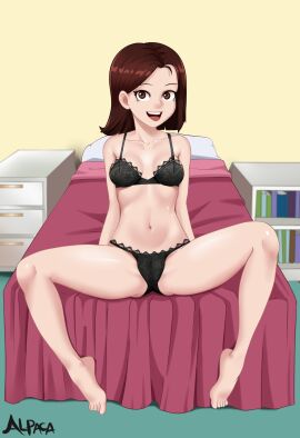 alpaca_nsfw big_breasts big_thighs big_titties breasts clothing female female_only fully_clothed_female lingerie original original_character short_hair