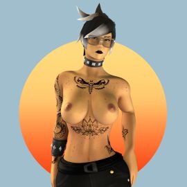 1girls 3d breasts cristygallagher cristysfm1234 exposed_breasts female femscout femscout_(alt_design) femscout_(cristygallagher) freckles_on_breasts freckles_on_chest goth goth_girl nerdy_female scout_(team_fortress_2) solo tattoos team_fortress_2 tomboy
