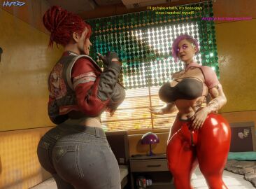 1futa 1girls 3d abs ass big_ass big_breasts big_butt big_thighs breasts bulge bulge_down_leg bulge_through_clothing caption cd_projekt_red curvy curvy_body curvy_female curvy_figure curvy_hips curvy_thighs cyberpunk_2077 female futanari huge_cock hype3d intersex judy_alvarez muscular muscular_futa panam_palmer penis red_leggings story thick thick_ass thick_hips thick_legs thick_penis thick_thighs voluptuous voluptuous_female voluptuous_futa wide_hips wide_thighs