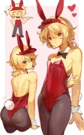 1cuntboy androgynous ass bunnysuit cuntboy elliot_(forsaken) elliot_(work_at_a_pizza_place) fishnets forsaken_(roblox) hyx intersex looking_at_viewer roblox roblox_game robloxian self_upload tagme visor_cap