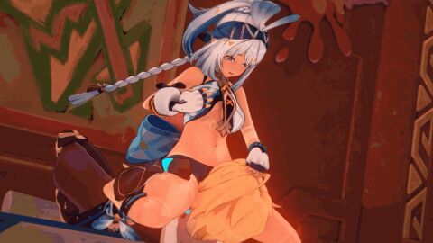 1boy 1girls 3d aether_(genshin_impact) animated dark-skinned_female dark_skin female genshin_impact horny_female interracial koikatsu licking_pussy long_hair male mihoyo mualani_(genshin_impact) pleasure_face pussy sepee_(artist) sex straight