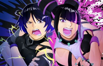 big_breasts breast_press breast_squish breasts cleavage crossover female female_only juri_han reina_mishima street_fighter street_fighter_6 sujakuu tekken tekken_8 tsundere