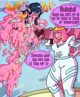 adventure_time adventure_time:_fionna_&_cake clothing female futanari goo intersex marceline marceline_abadeer marceline_the_vampire_queen princess_bubblegum sketchventures stuck stuck_in_wall