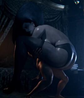 1boy 1girls alcina_dimitrescu animated carrying_partner jellyreps jnr larger_female milf pale-skinned_female resident_evil resident_evil_8:_village size_difference smaller_male sound tagme taller_girl video