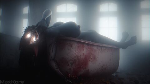anthro bathtub breasts claws female maxkore scp-1471 scp-1471-a scp_foundation solo