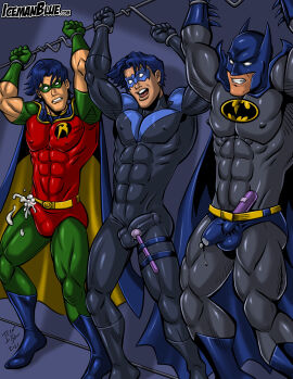 batman batman_(bruce_wayne) batman_(series) bruce_wayne dc dc_comics dick_grayson gay icemanblue incest male nightwing robin_(dc) robin_(tim_drake) tim_drake yaoi