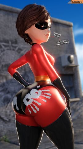 3d 3d_model ass bodysuit breasts elastigirl female hand_print hand_print_on_ass helen_parr huge_ass implied_incest mature_female milf mother skin_tight small_waist smitty34 superheroine the_incredibles thick_ass thick_thighs thighhighs thighs wide_hips