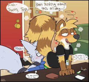 2boys anal anthro clothing dialogue duo from_behind_position furry furry_male furry_only gay generation_3_pokemon graedius_(artist) looking_pleasured male male/male mammal mustelid musteline nintendo oral pokemon pokemon_(species) procyonid raccoon raised_tail rimming sex tail zangoose