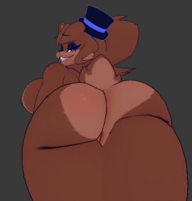 1girls 3d 3d_model :3 abs animatronic animatronic_female animatronic_girl ass ass_focus ass_shine ass_view bear bear_ears bear_girl bear_tail big_ass big_booty big_breasts big_butt blue-eyed_female blue_eyes blue_eyeshadow breasts brown_fur brown_hair brown_nipples cally3d cryptiacurves fazclaire's fazclaire's_nightclub female five_nights_at_freddy's freckles freddy_(fnaf) freddy_fazbear fredina's_nightclub fredina_(cally3d) frenni_(cryptia) frenni_fazclaire grey_background long_hair looking_at_viewer nude nude_female ponytail pussy rule_63 sharp_teeth shiny_ass shiny_butt simple_background smile solo tail thick_ass thick_thighs top_hat vagina